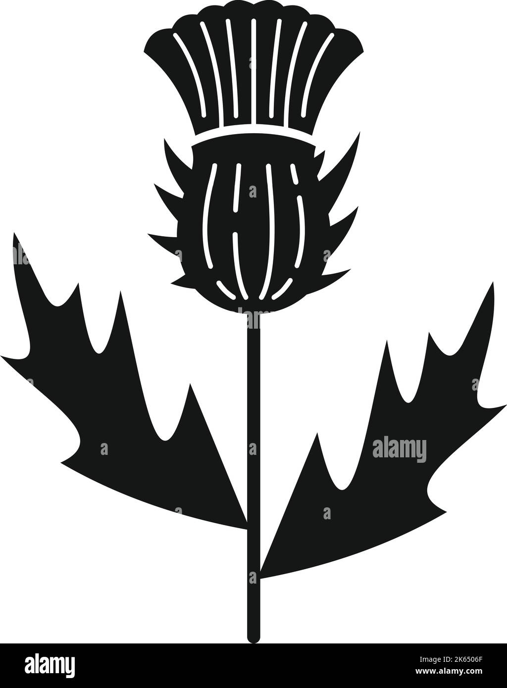 Icône de chardon Cirsium vecteur simple. Lait de fleur. Usine d'Écosse Illustration de Vecteur