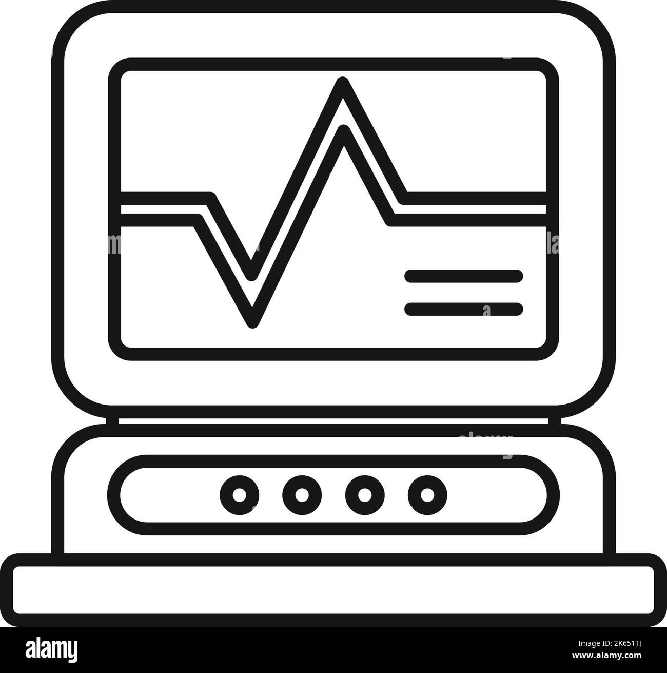 Vecteur de contour de l'icône du moniteur de fréquence cardiaque. Famille médecin. Soins médicaux Illustration de Vecteur