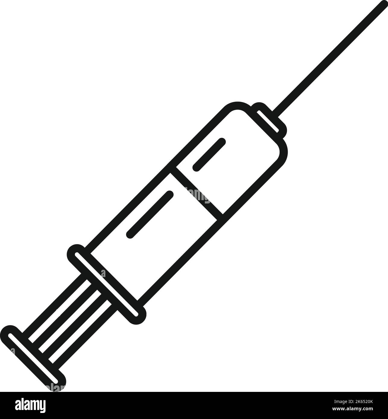 Vecteur de contour d'icône de seringue médicale. Santé familiale. Soins aux hommes Illustration de Vecteur