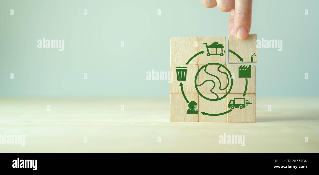 Développement durable. Concept d'évaluation du cycle de vie LCA. Évaluer les impacts environnementaux associés au produit de la chaîne de valeur. Évaluation de l'empreinte carbone Banque D'Images