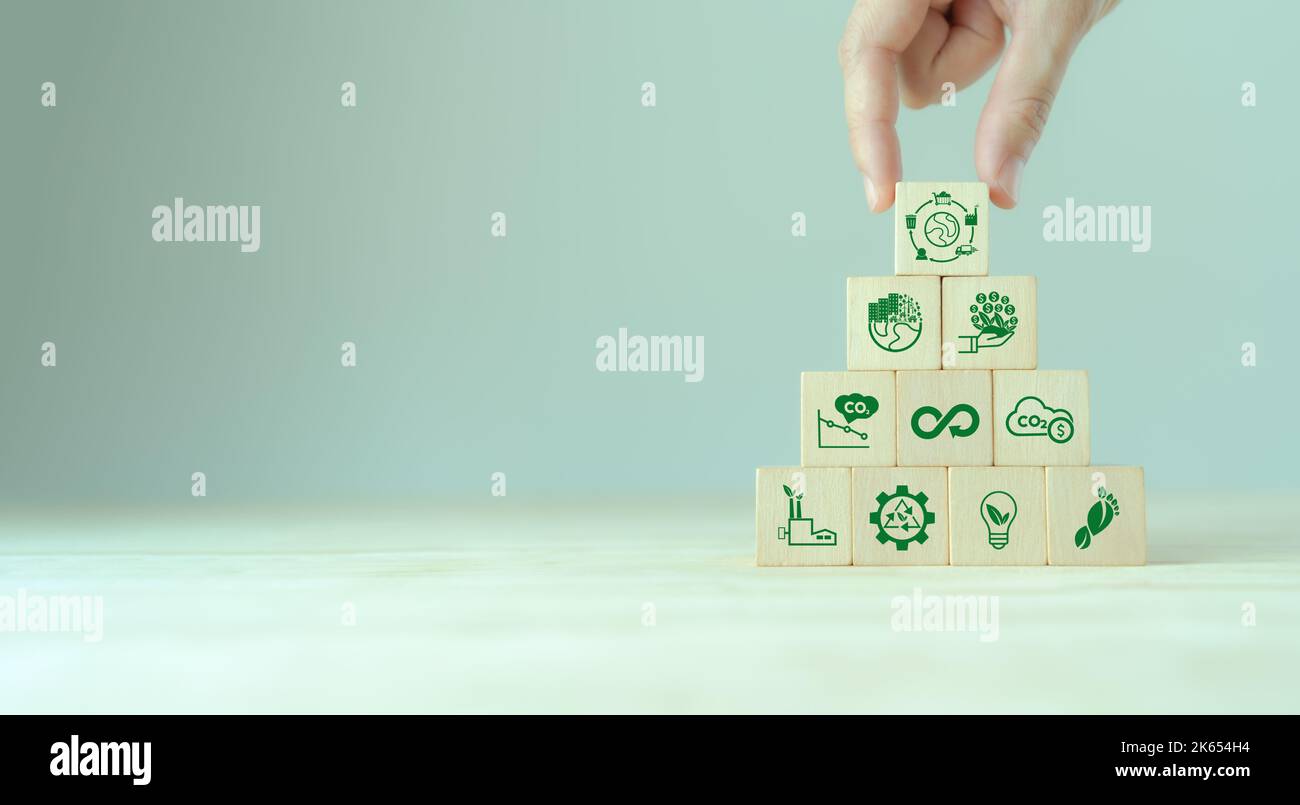 Développement durable. Concept d'évaluation du cycle de vie LCA. Évaluer les impacts environnementaux associés au produit de la chaîne de valeur. Évaluation de l'empreinte carbone Banque D'Images