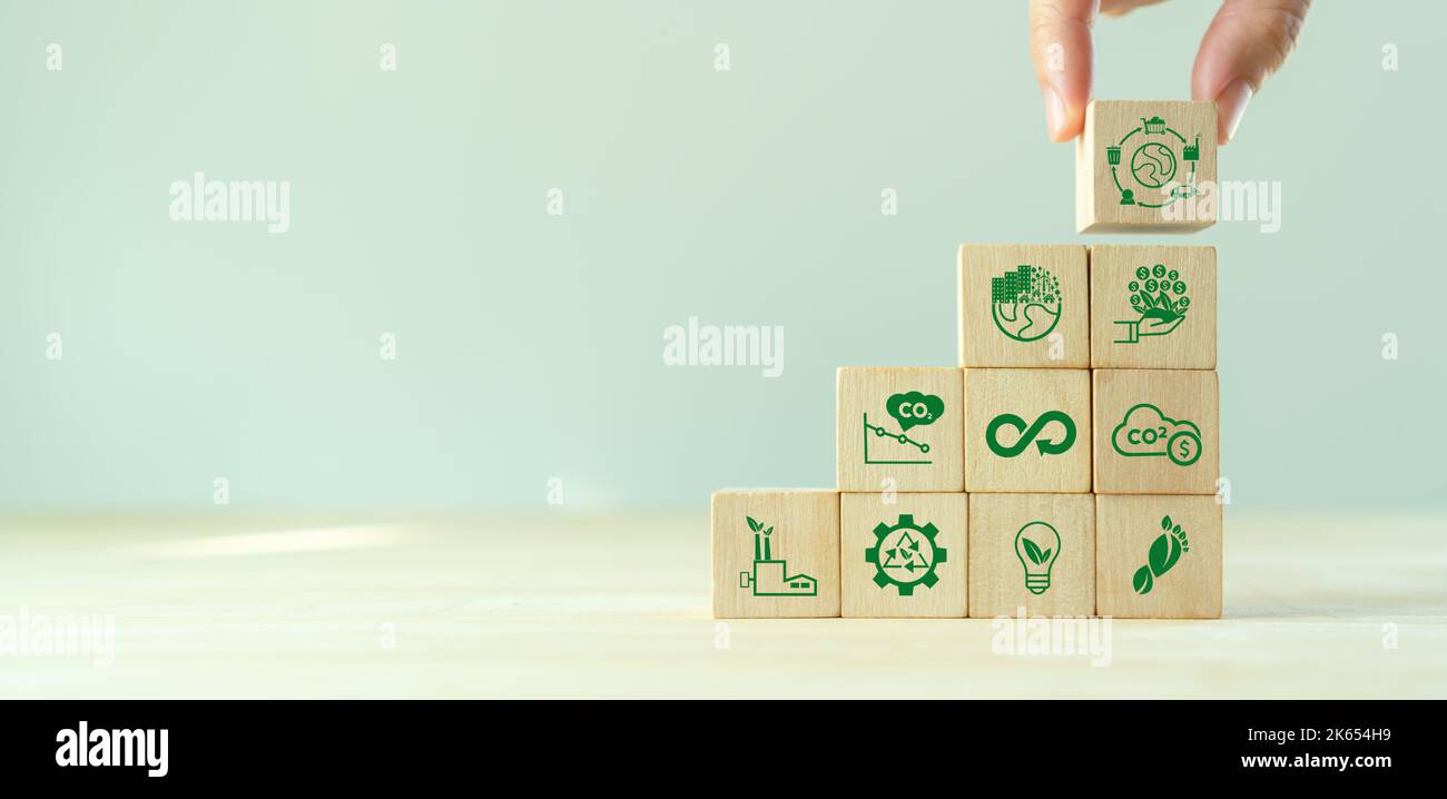 Développement durable. Concept d'évaluation du cycle de vie LCA. Évaluer les impacts environnementaux associés au produit de la chaîne de valeur. Évaluation de l'empreinte carbone Banque D'Images