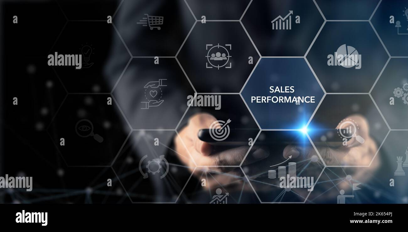 Concept de gestion et de rapport des performances de vente. Stimuler les performances de vente afin d'optimiser les capacités de l'équipe de vente et d'optimiser les opportunités de la fenêtre Banque D'Images