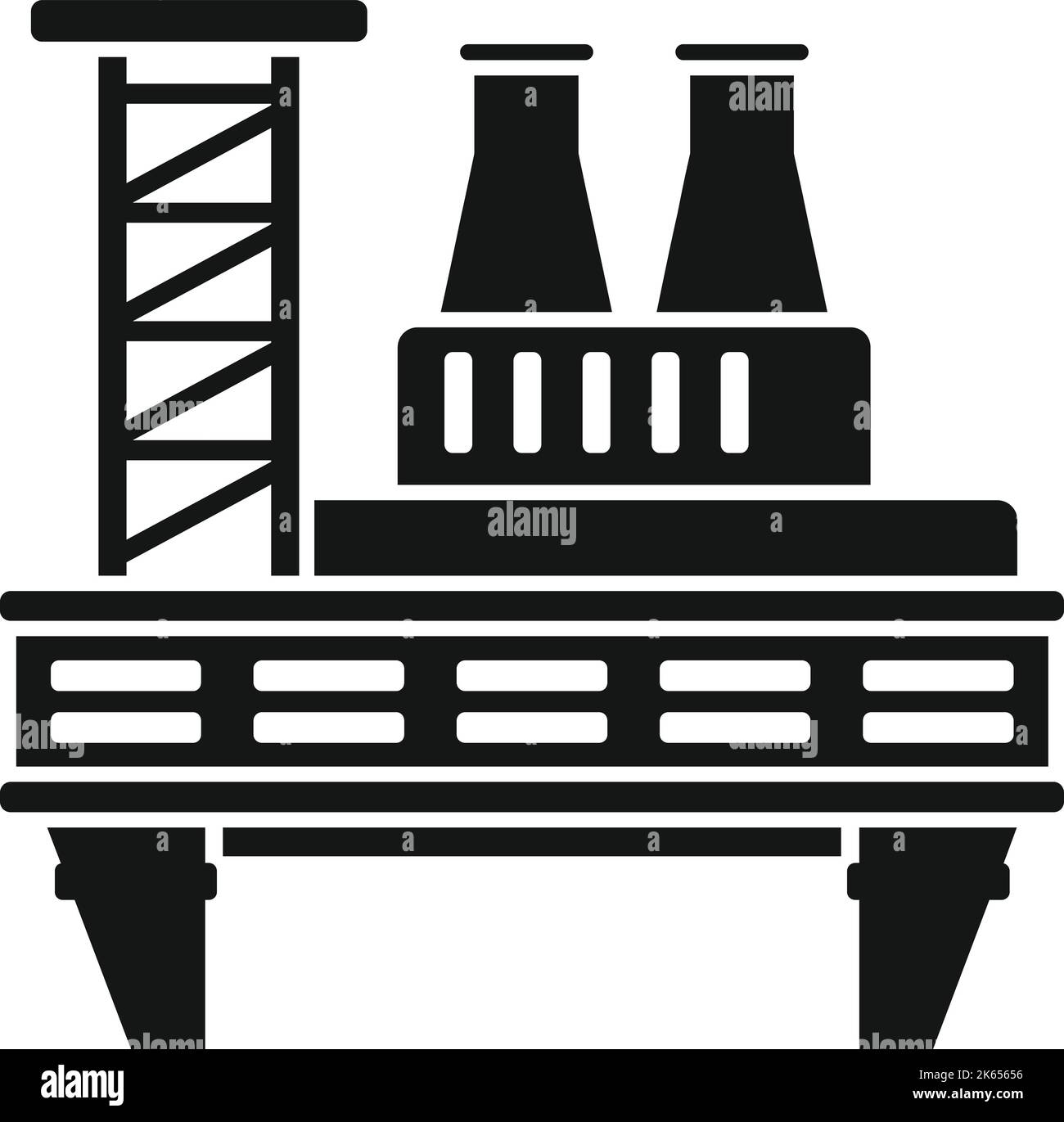 Icône Ocean RIG vecteur simple. Plate-forme de gaz. Énergie de forage Illustration de Vecteur