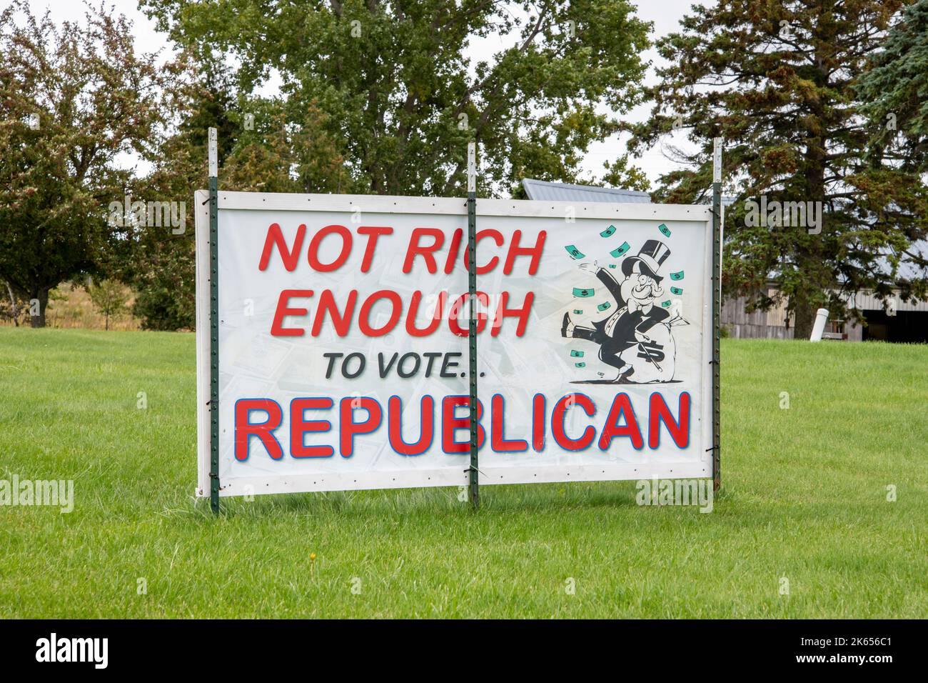 Sturgeon Bay, Wisconsin. Signe de vote anti républicain. Banque D'Images