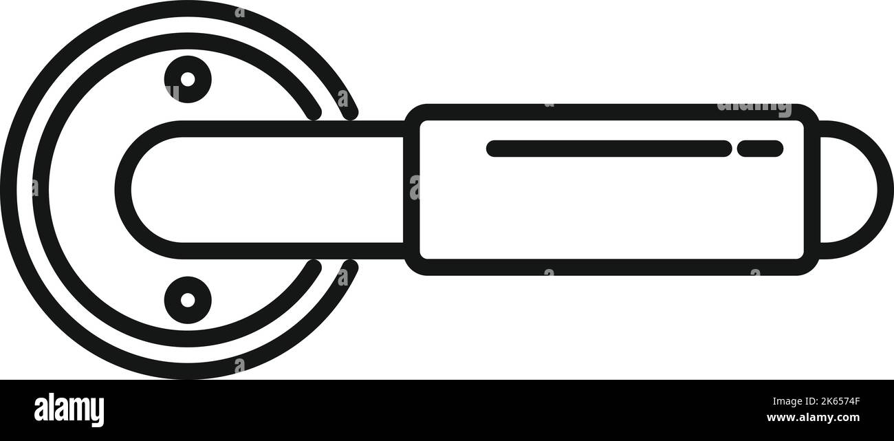 Entourez le vecteur de contour de l'icône de poignée de porte. Verrouillage intérieur. Avant métallique Illustration de Vecteur