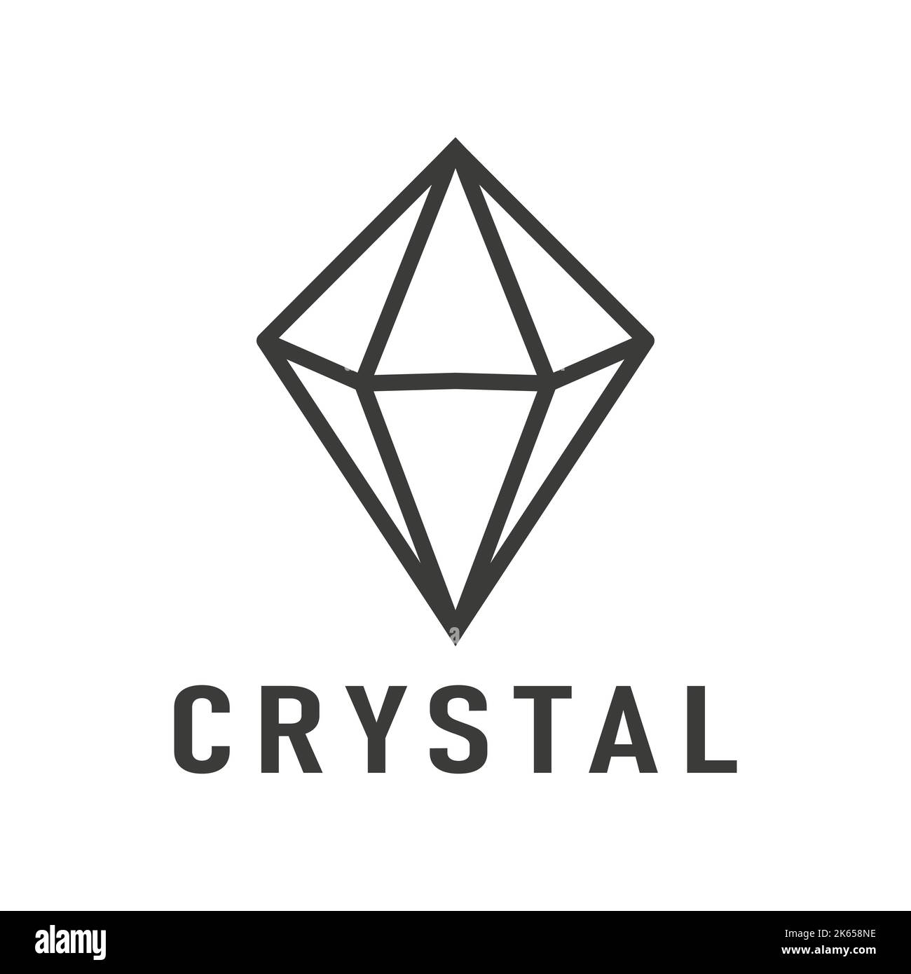 Logo Vector. Logo Crystal dans un style linéaire minimal, illustration créative du modèle vectoriel d'icône de logo Crystal moderne Illustration de Vecteur