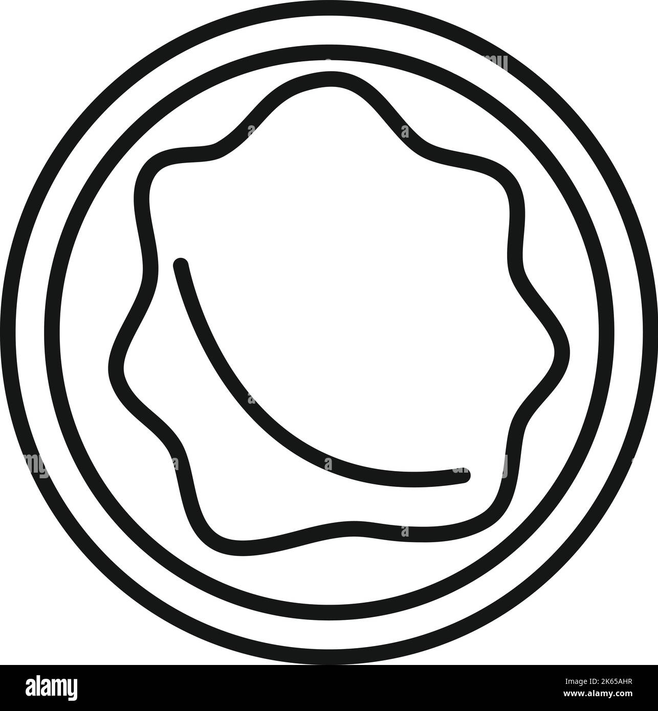 Pétrir le vecteur de contour de l'icône de pâte. Pâtisserie à pizza. Rouleau de cuisson Illustration de Vecteur