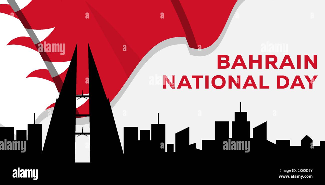 illustration de la bannière horizontale de la fête nationale du bahreïn Illustration de Vecteur