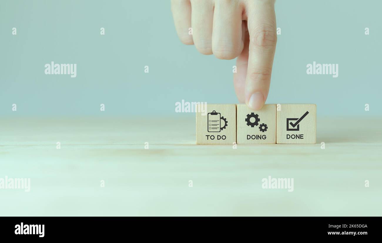 Concept de suivi du travail ; À FAIRE, À FAIRE, À FAIRE. Outils du tableau Kanban pour une gestion efficace de l'équipe. Outil de gestion de projet agile pour aider à visualiser le travail, lim Banque D'Images