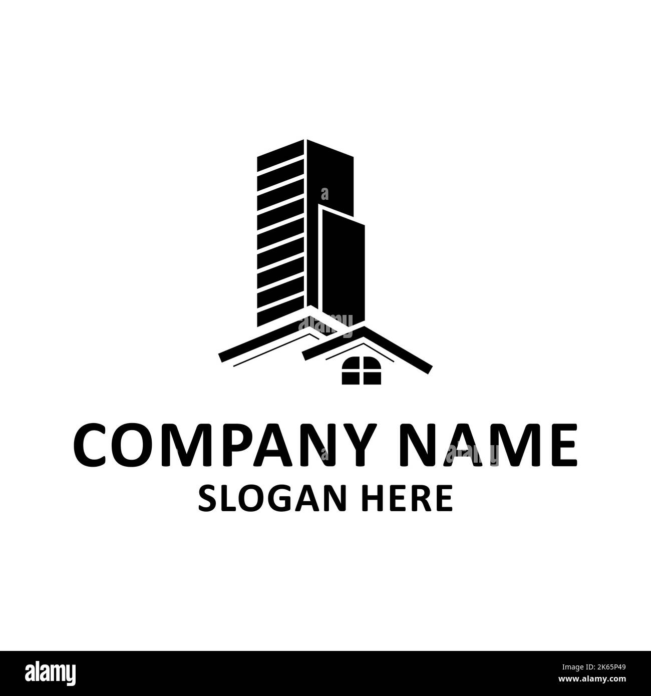 Modern City Building Illustration Vector logo libre de droits entreprise logo design haute qualité image JPG Banque D'Images