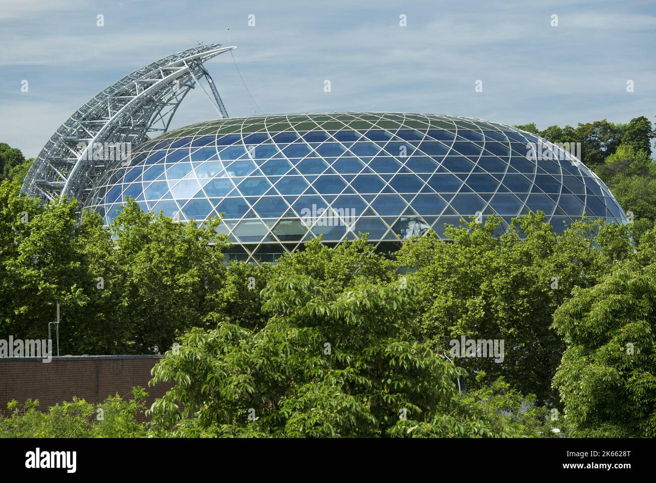 France. Hauts-de-Seine (92). Boulogne-Billancourt. Ile Seguin. La Seine musicale, ouverte en 2017 et conçue par les architectes Shigeru Ban et Jean de GA Banque D'Images