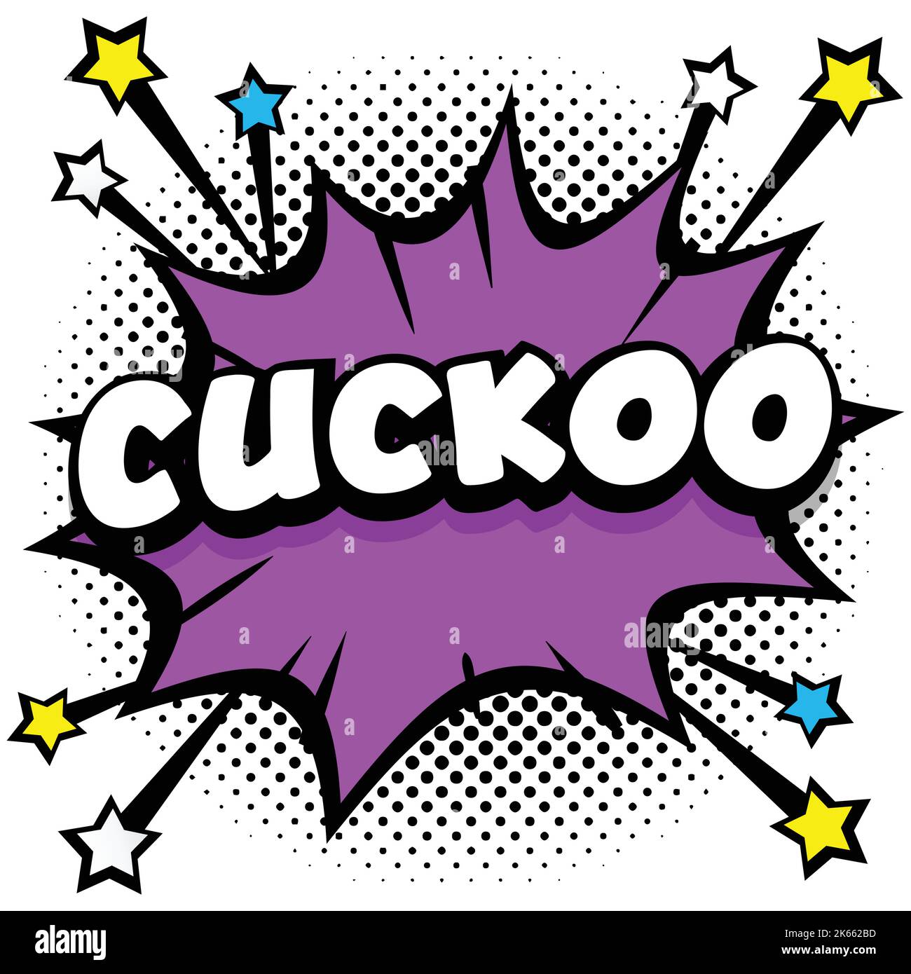 cuckoo Pop art bande dessinée discours bulles livre son effets Vector Illustration Illustration de Vecteur