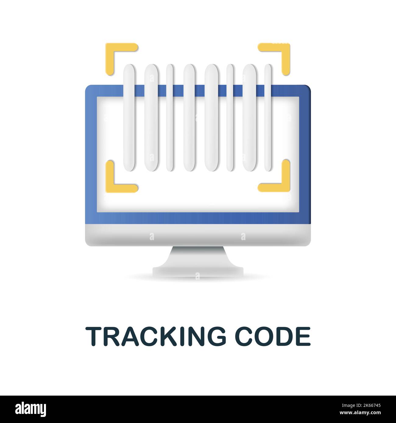 Icône Code de suivi. 3d illustration de la collection de marketing de filiale. Icône Creative Tracking Code 3D pour la conception Web, les modèles, les infographies et Illustration de Vecteur