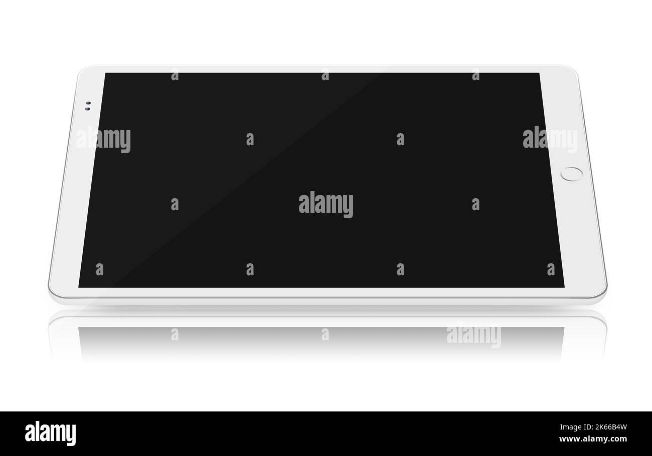 tablette vide appareil électronique noir blanc Banque D'Images