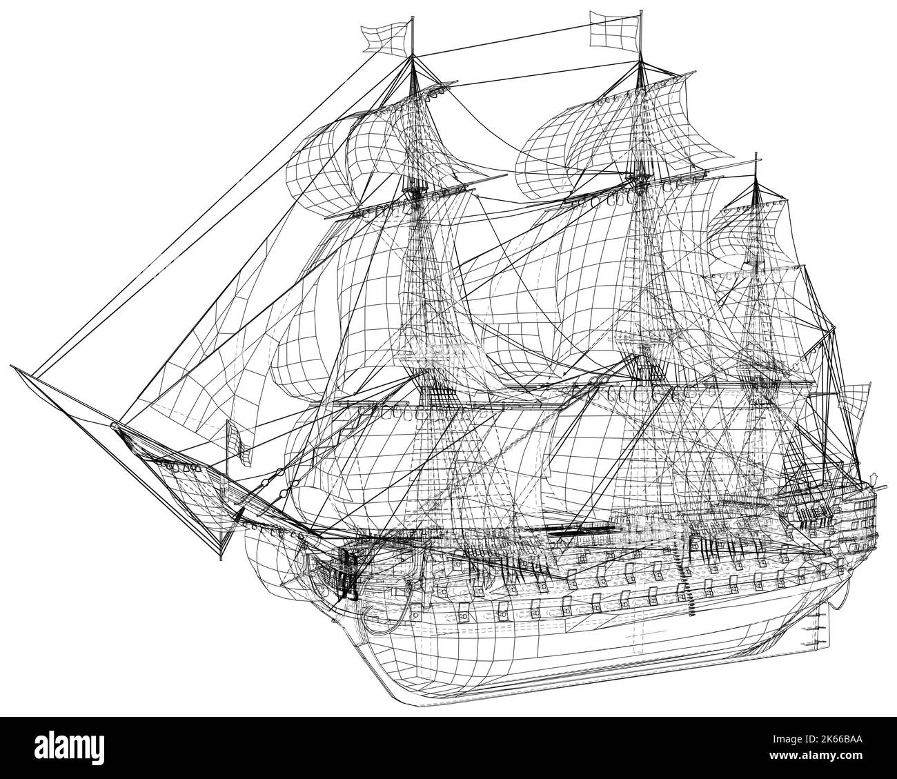 Yachts sur les vagues. Mouette dans le ciel. Tracez une ligne continue. Illustration vectorielle. Isolé sur fond blanc Illustration de Vecteur