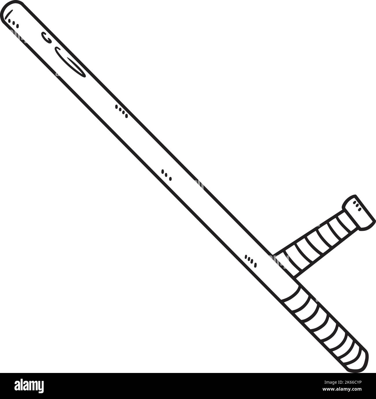 Page de coloriage isolée de bâton de police pour enfants Illustration de Vecteur