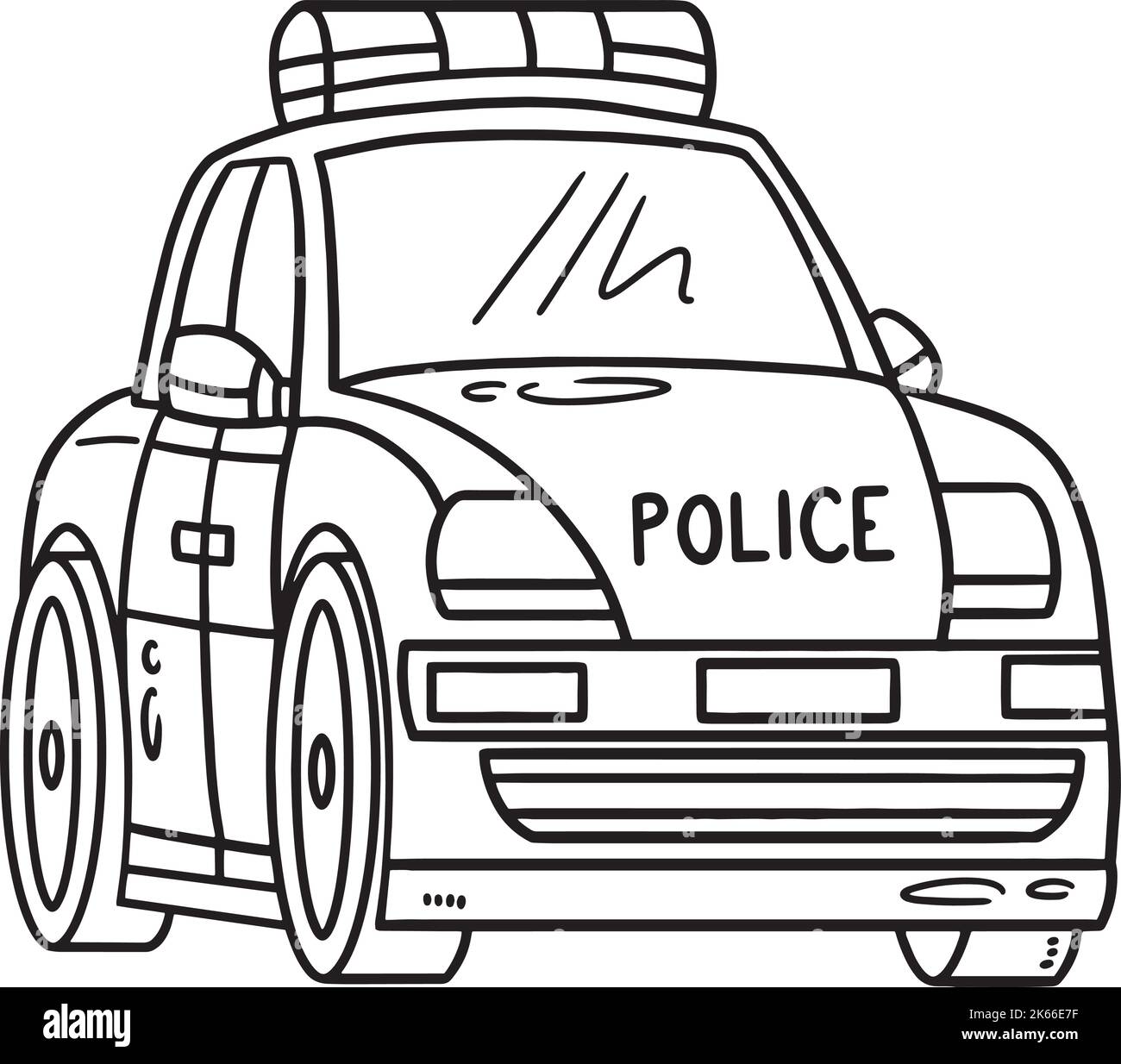 Page de coloriage isolé pour voiture de police pour enfants Illustration de Vecteur