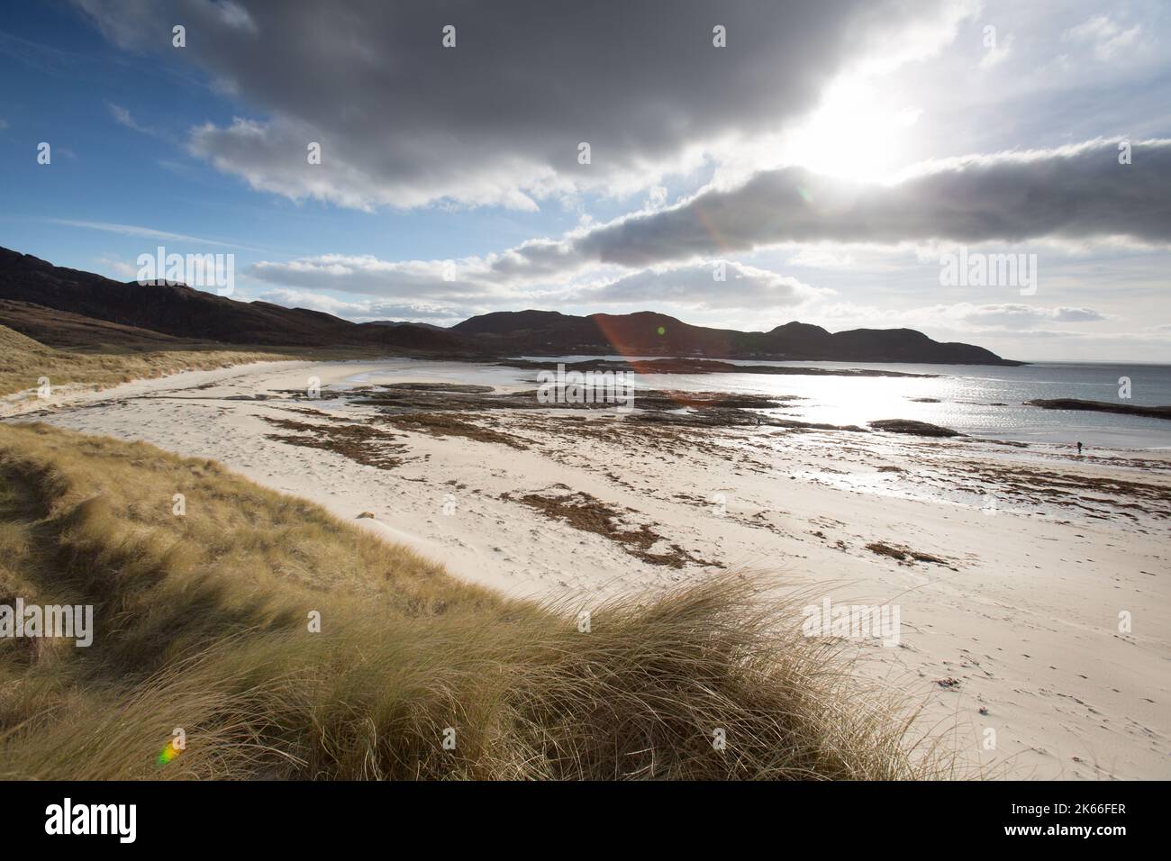 Péninsule d'Ardamurchan, Écosse. Vue pittoresque sur l'océan Atlantique depuis la plage Sanna Beag d'Ardamurchan. Banque D'Images