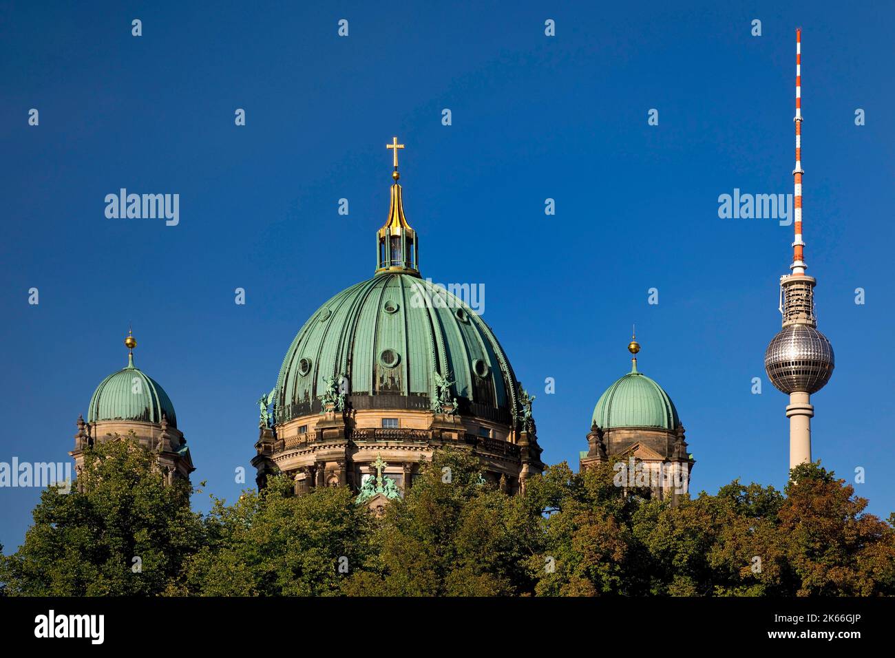 Cathédrale de Berlin et tour de télévision à Berlin-Mitte, Allemagne, Berlin Banque D'Images