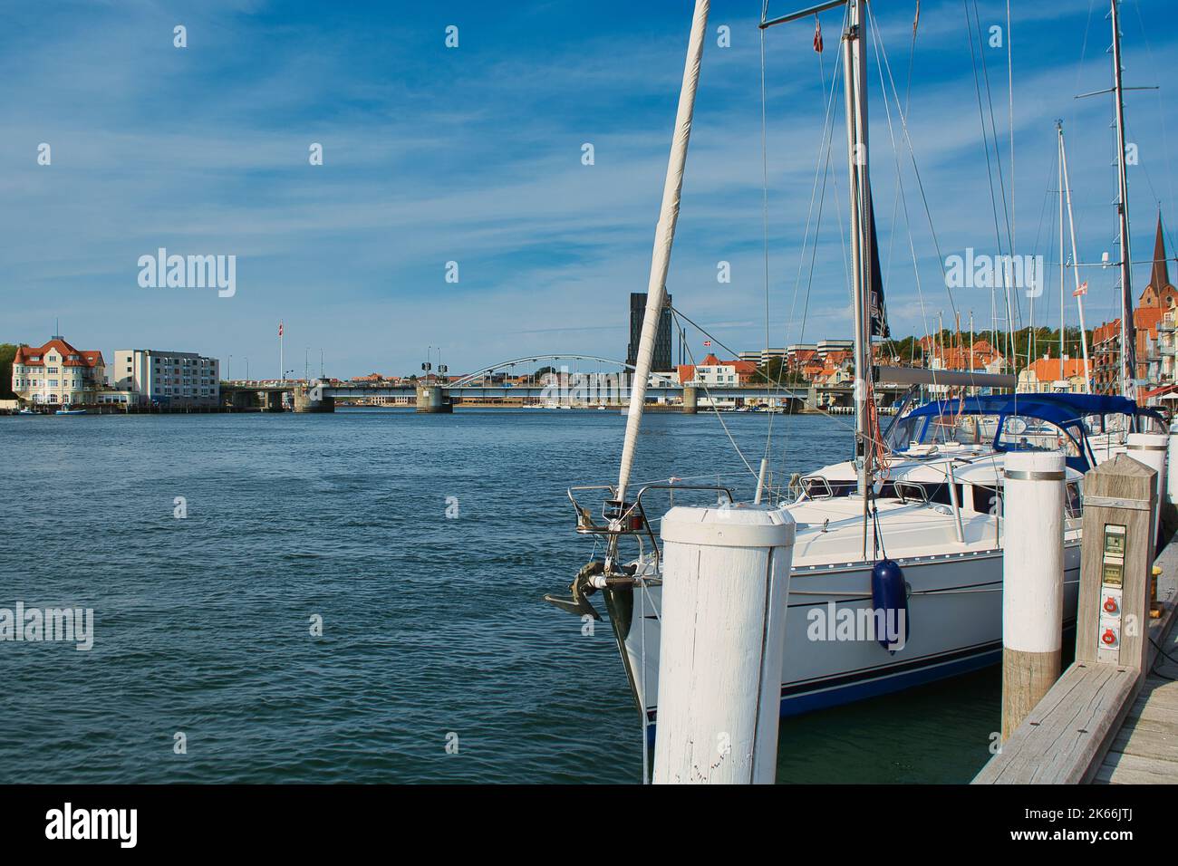 Vue sur le front de mer à Sonderborg Dan. S nderborg , ville dans le sud du Danemark Banque D'Images