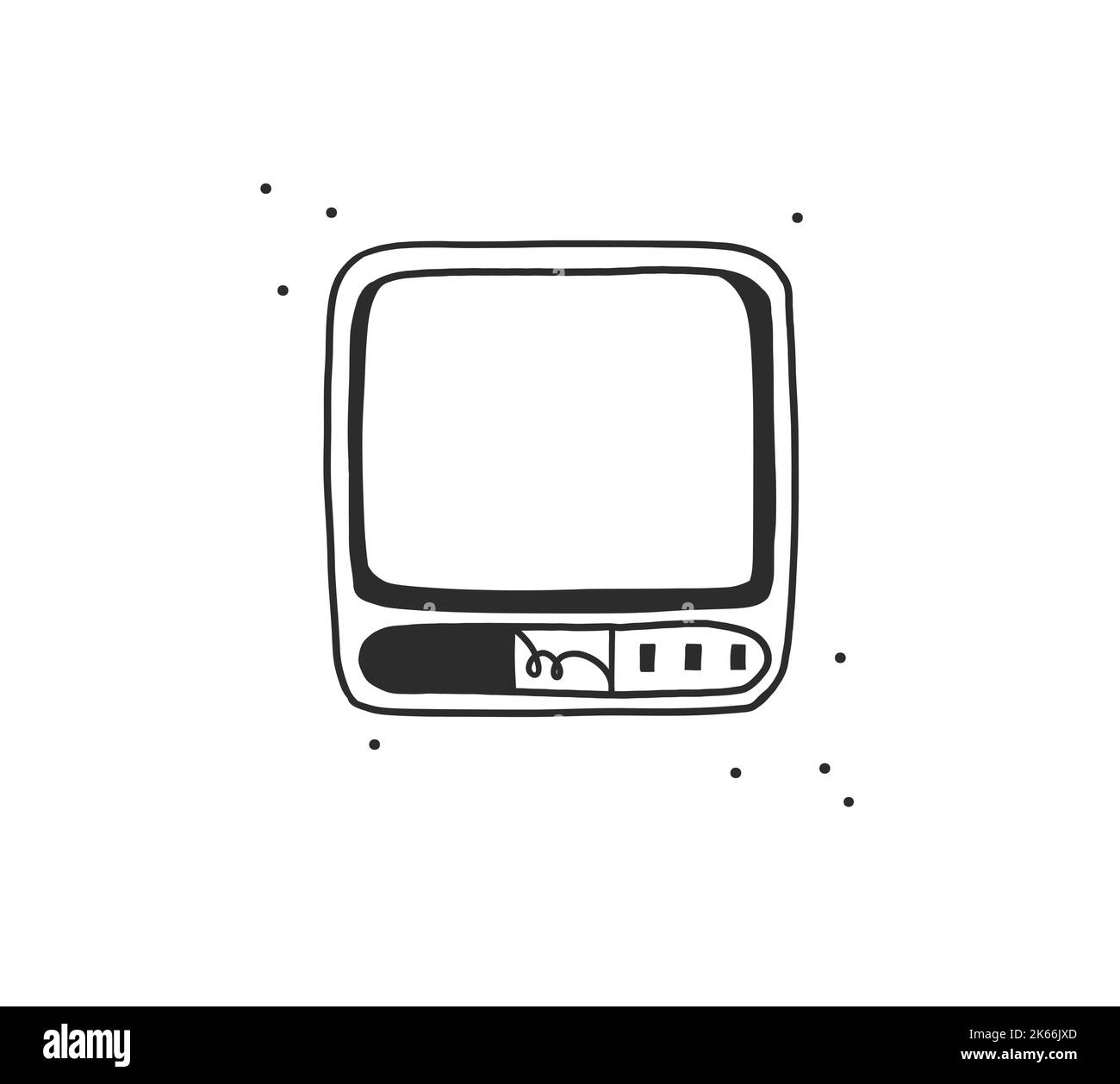 Dessin à la main vecteur abstrait plat graphique moderne illustration de l'ancien rétro rétro TV vintage isolé, 90 vintage print concept, rétro vecteur Illustration de Vecteur