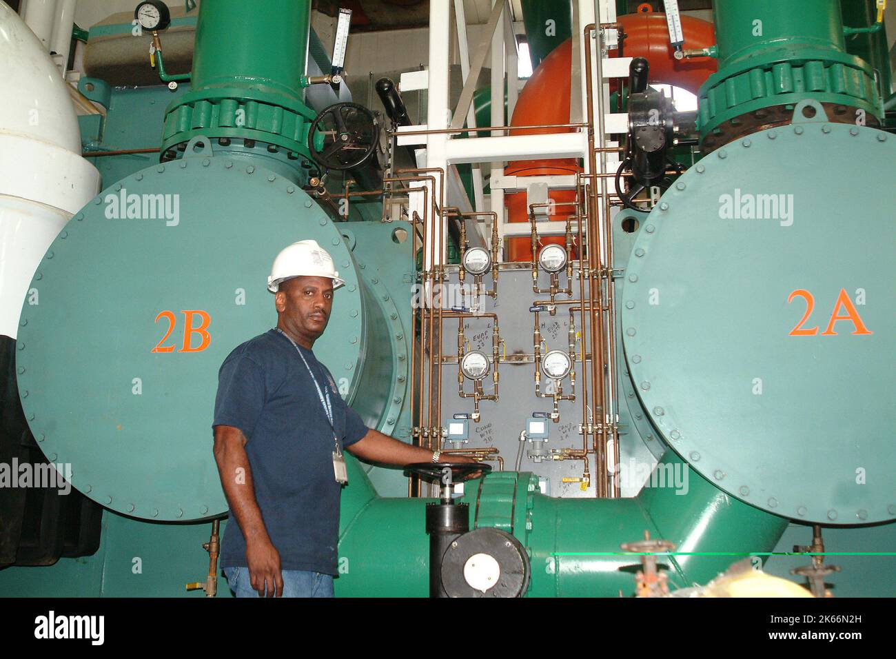 Techniciens fixes et opérateurs de chaudières Banque D'Images