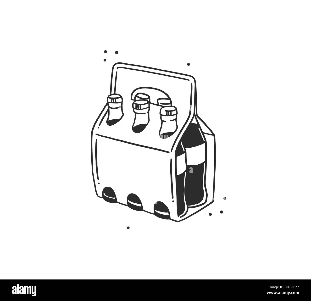 Dessin à la main vecteur abstrait plat graphique moderne illustration de l'ancien rétro bouteille de boisson soda vintage, 90 vintage print concept, rétro vecteur design Illustration de Vecteur