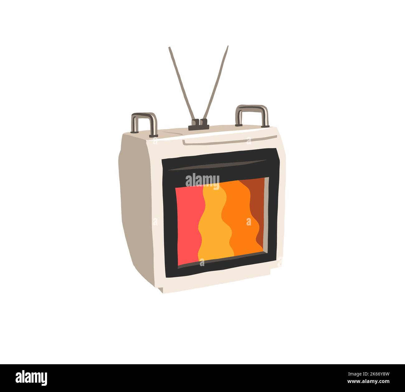 Dessin à la main vecteur abstrait plat graphique moderne illustration de l'ancien rétro rétro TV vintage isolé, 90 vintage print concept, rétro vecteur Illustration de Vecteur