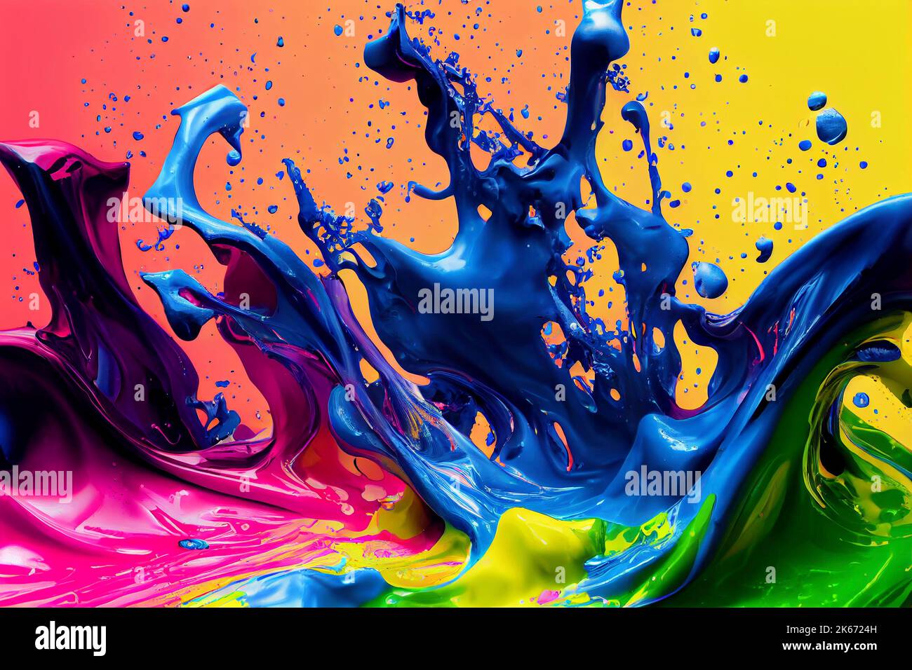 tableau abstrait color splash
