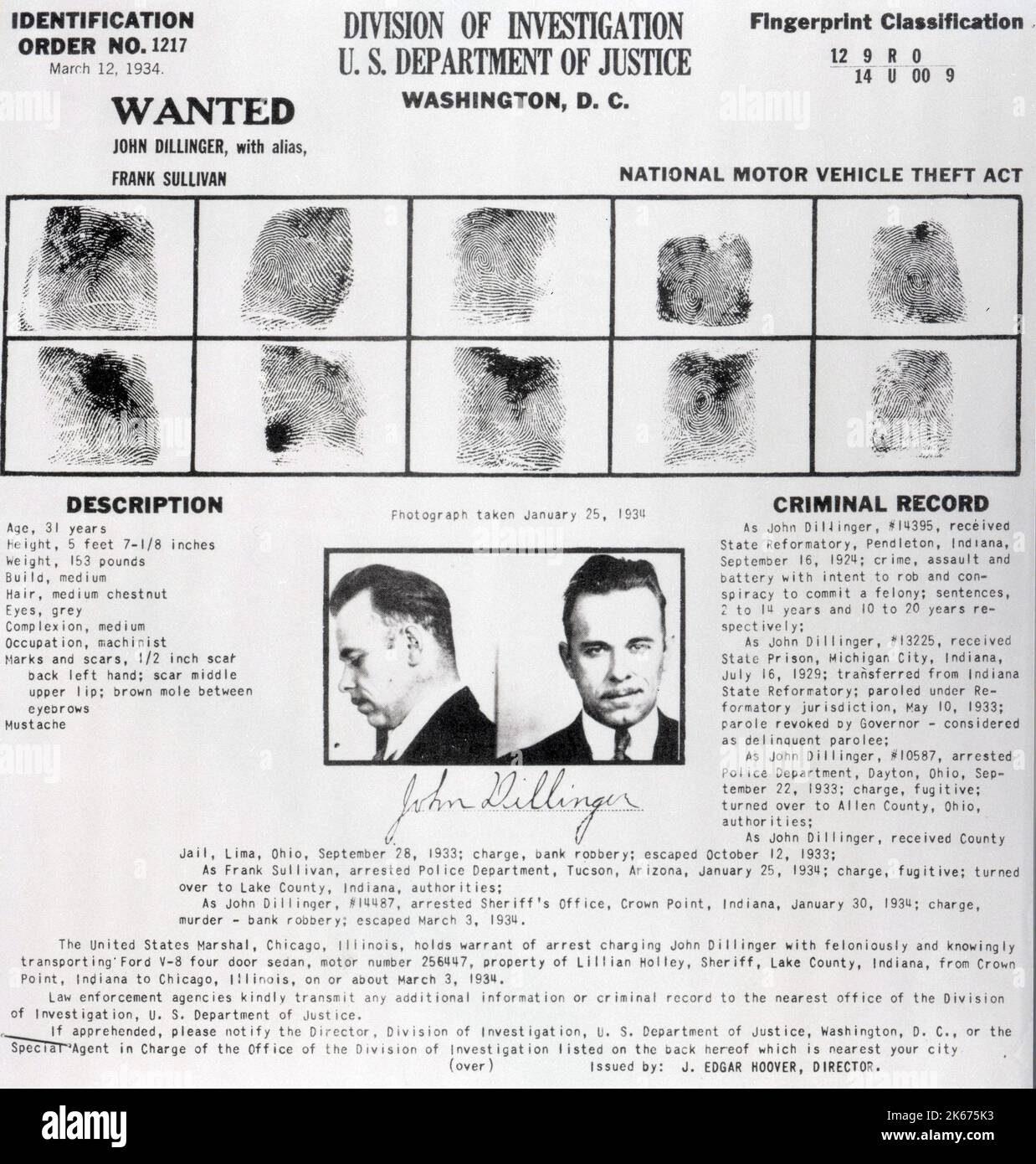 John Dillinger Banque D'Images John Dillinger Banque D'Images