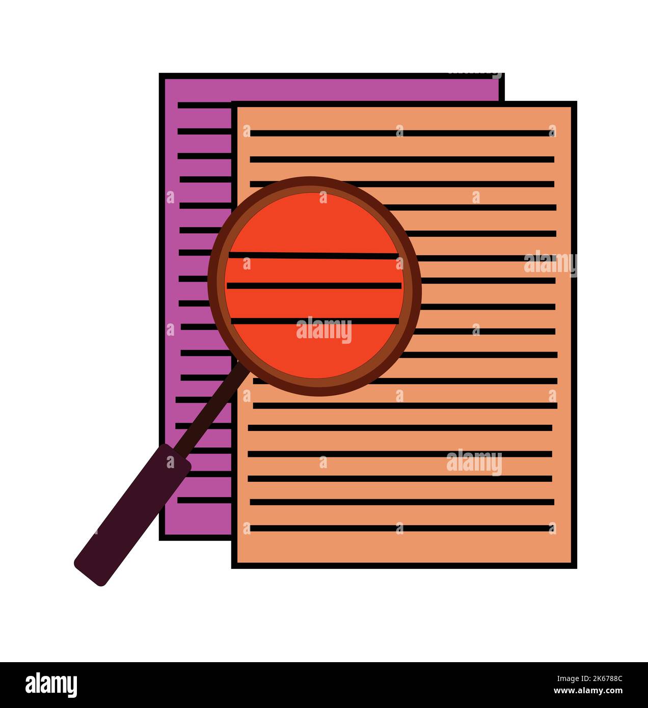 Loupe avec papier design coloré. Source graphique dessin vectoriel original. Vecteur graphique design icônes et symboles pour la conception de logo Illustration de Vecteur