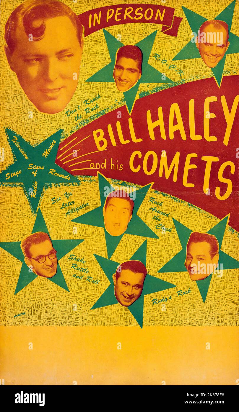 Bill Haley et ses comètes affiche de concert (années 1950) Banque D'Images Bill Haley et ses comètes affiche de concert (années 1950) Banque D'Images