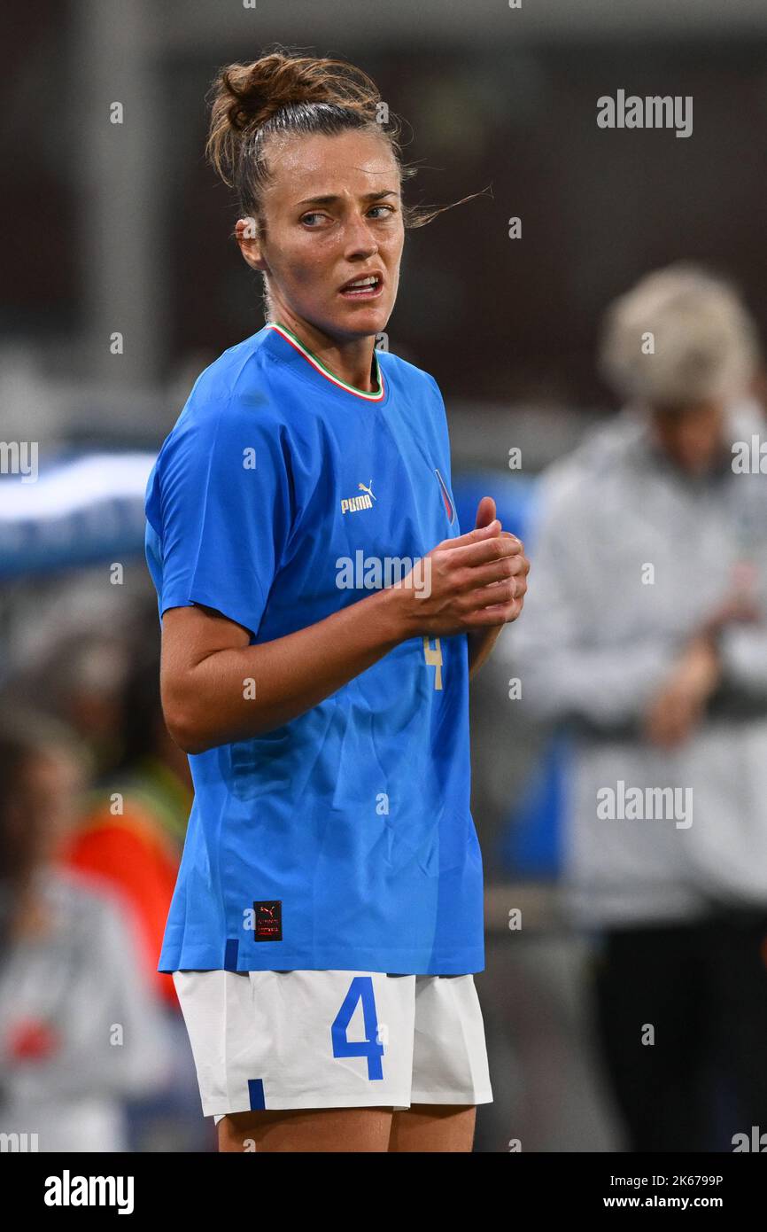 Genova, Italie. 10th octobre 2022. Luigi Ferraris Stadium, Geova, Italie, 10.10.22 Aurora Galli (4 Italia) lors du match amical entre l'Italie et le Brésil au stade Luigi Ferraris à Genova, Italie Soccer (Cristiano Mazzi/SPP) Credit: SPP Sport Press photo. /Alamy Live News Banque D'Images