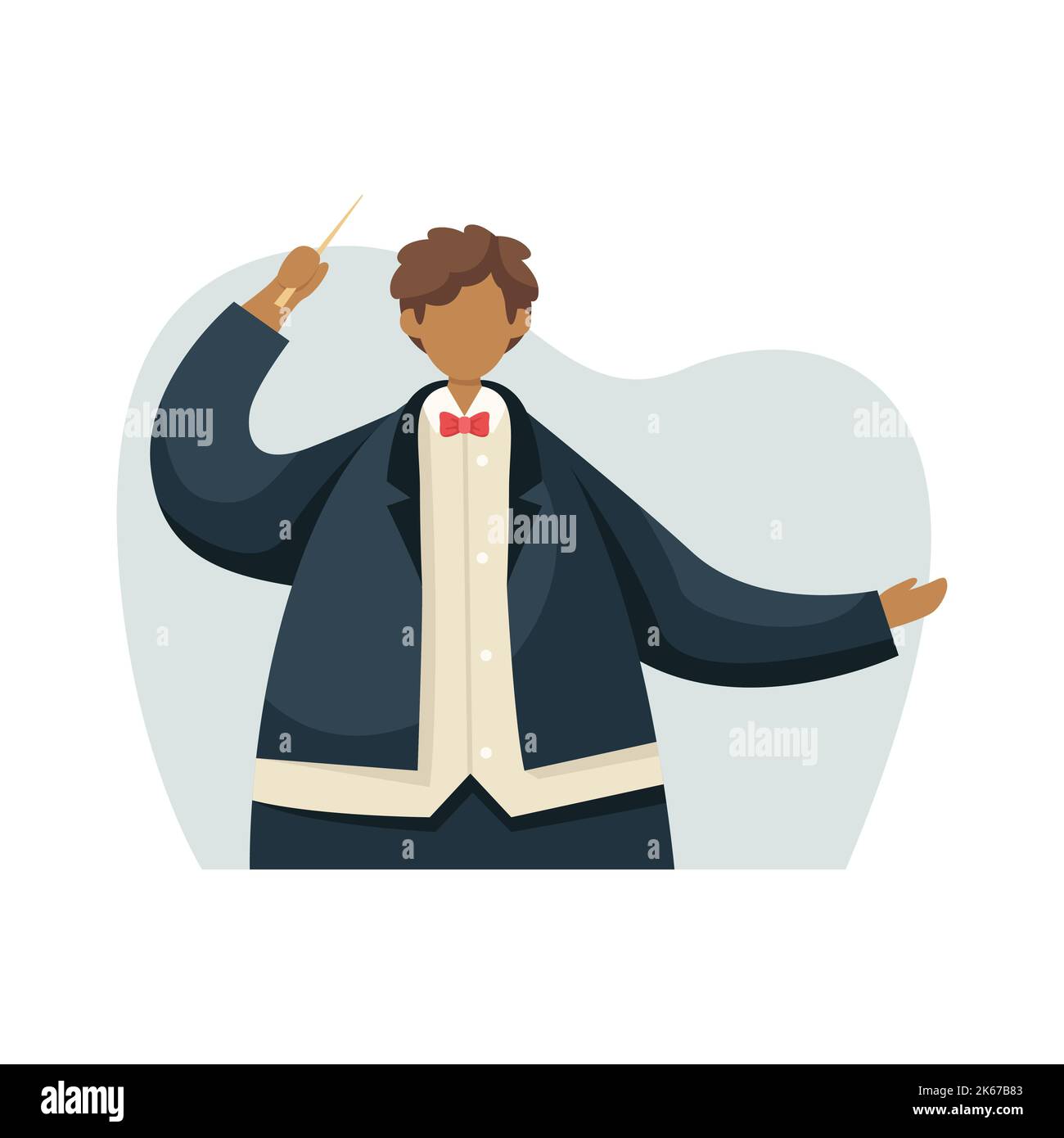 Illustration vectorielle d'un conducteur dans un tuxedo avec un bâton. Profession. Illustration de Vecteur