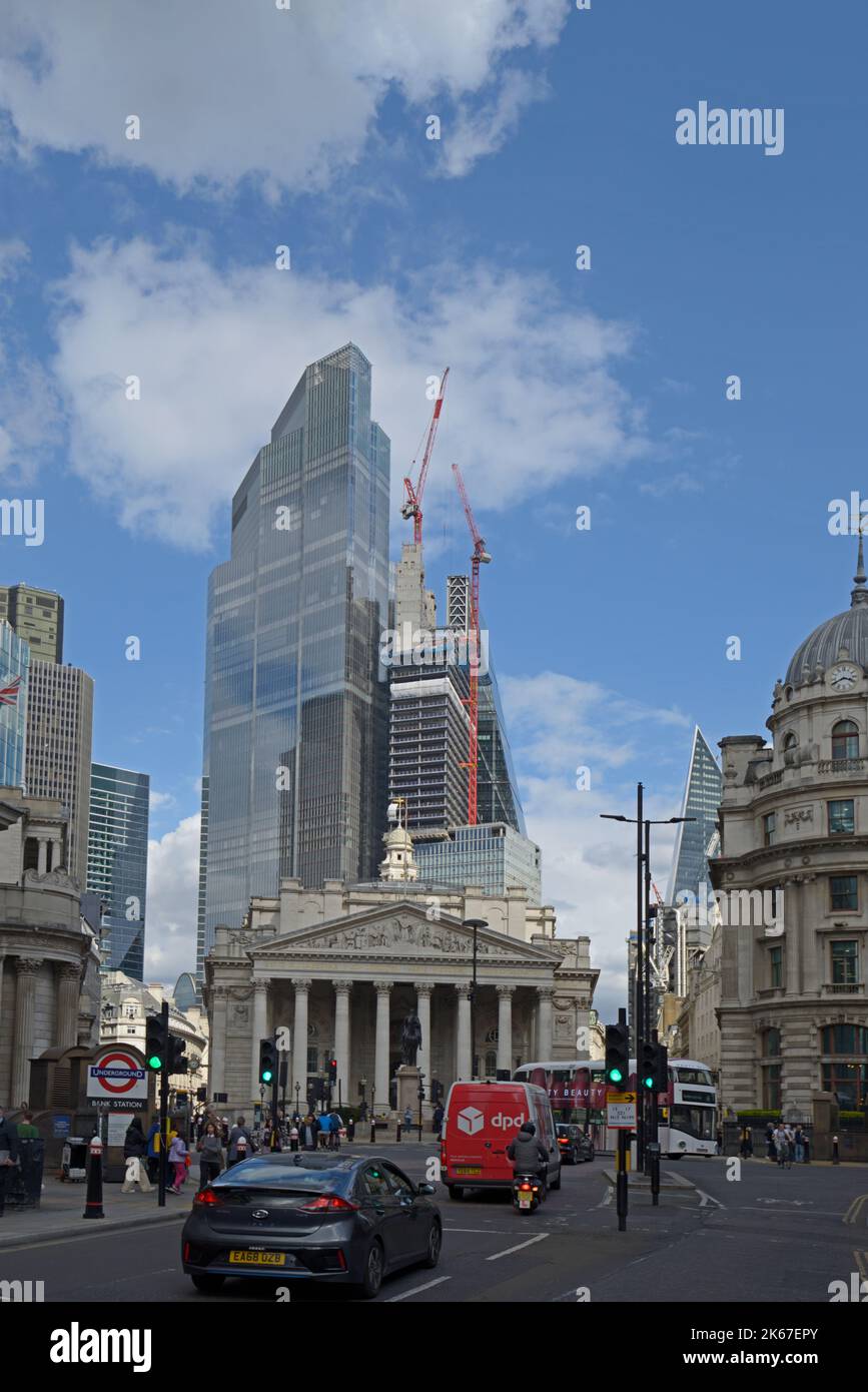 Banque d'Angleterre et Royal Exchange, Londres. Banque D'Images