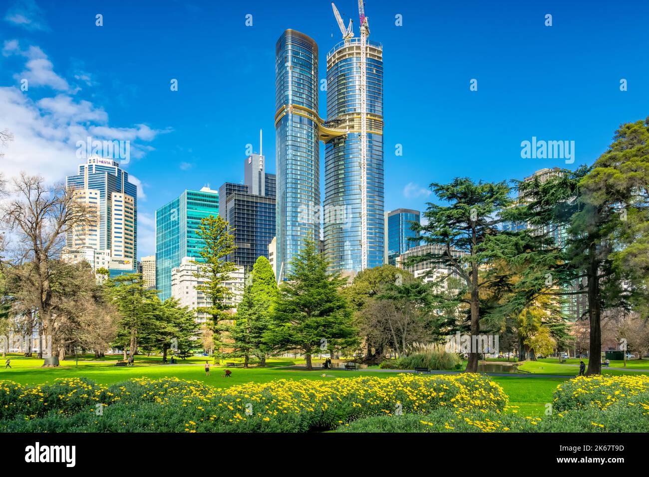 Nouveaux gratte-ciels dans le centre-ville de Melbourne, Victoria, Australie. Banque D'Images