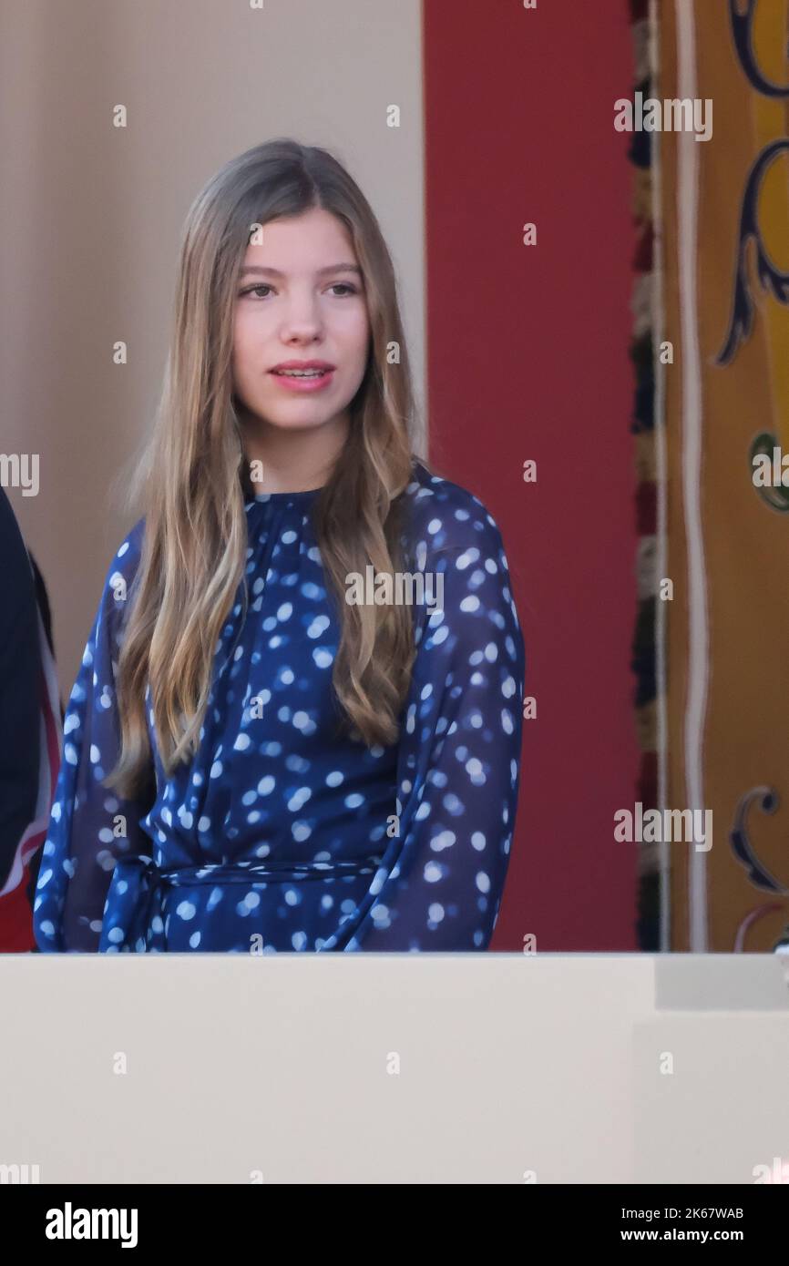 Madrid, Espagne. 12th octobre 2022. La princesse Sofia d'Espagne assiste à la parade militaire de la Journée nationale à Madrid. Crédit : SOPA Images Limited/Alamy Live News Banque D'Images