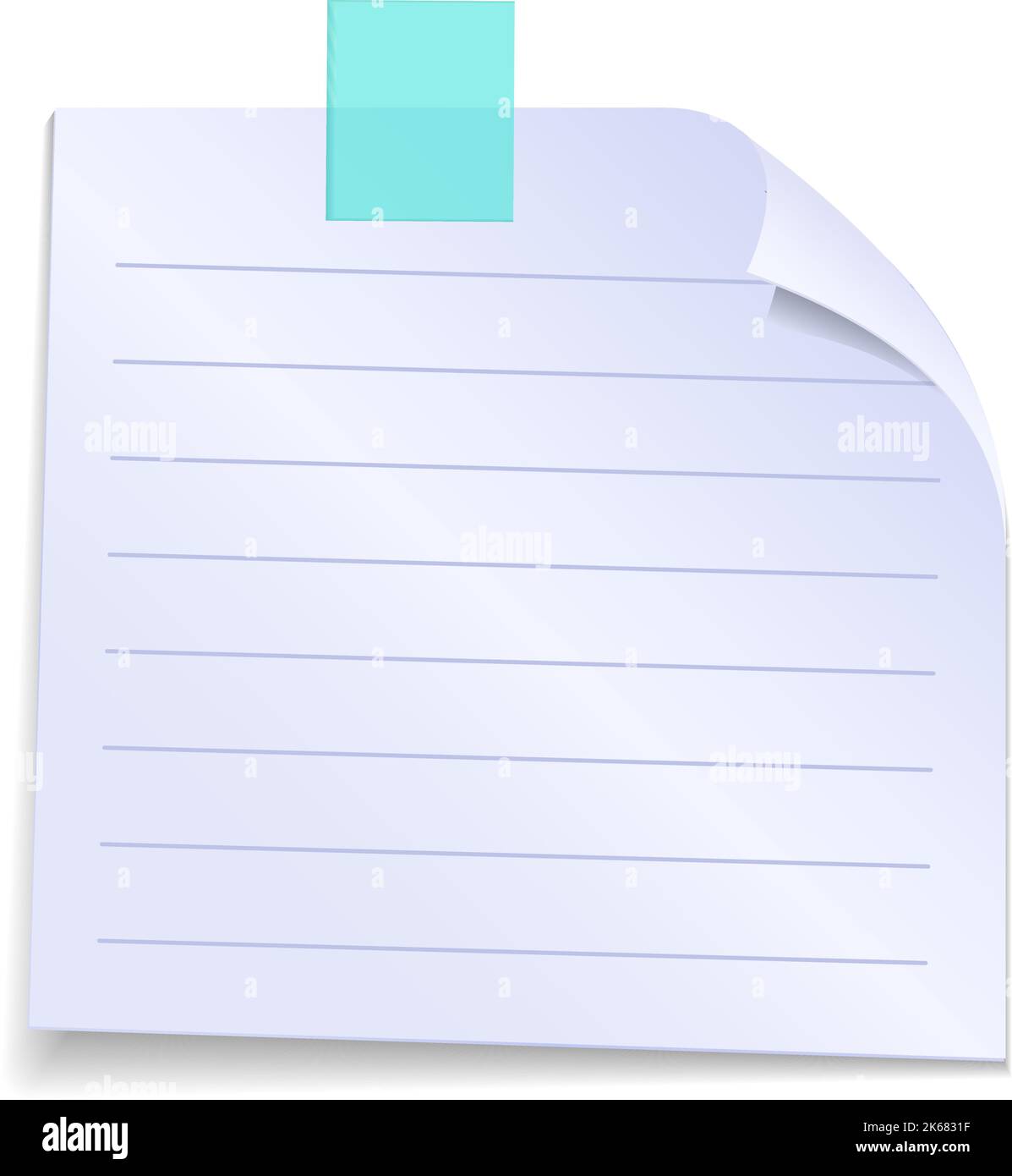 Maquette de note de message. Feuille de notes en papier à lignes Illustration de Vecteur