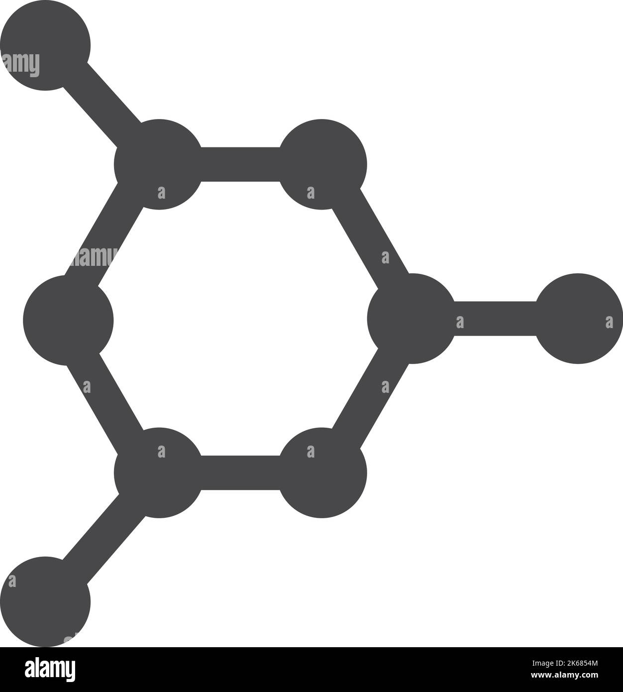 Icône noire de structure moléculaire. Symbole de recherche en chimie Illustration de Vecteur