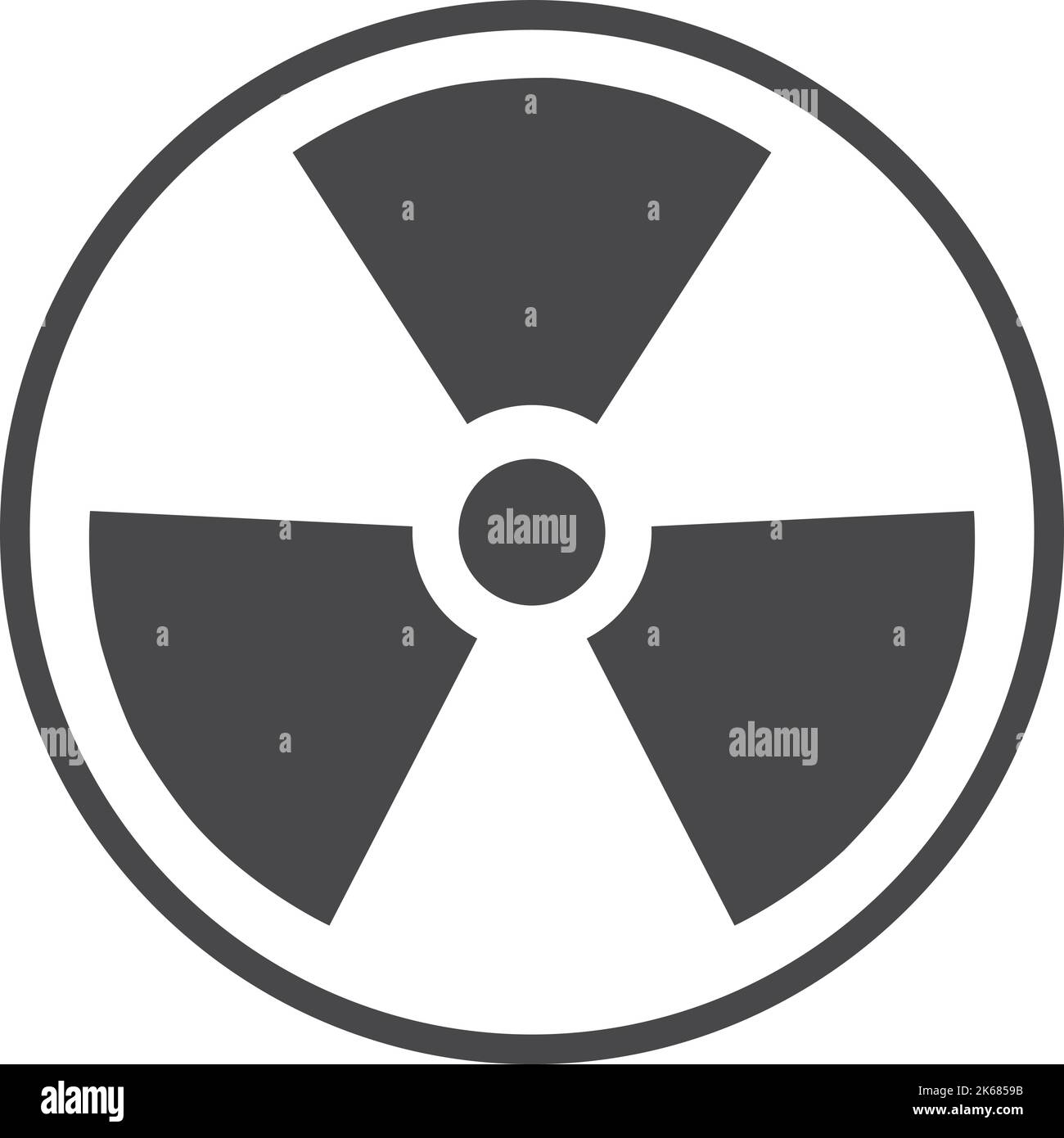 Symbole de danger radioactif. Icône noire de danger nucléaire Illustration de Vecteur