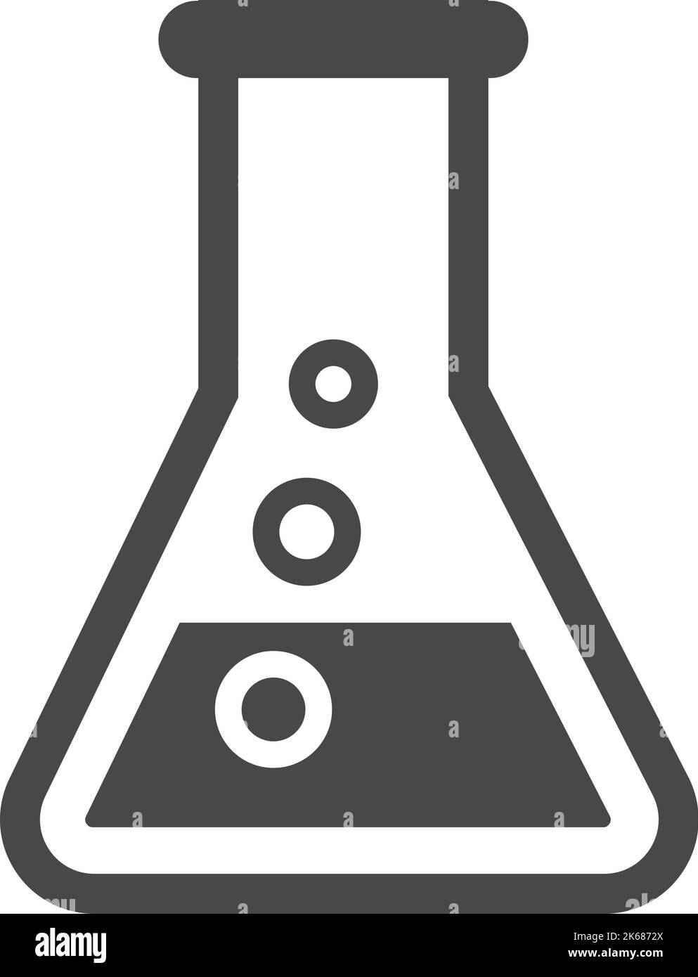 Icône constituant chimique. Flacon en verre avec liquide. Réaction chimique Illustration de Vecteur
