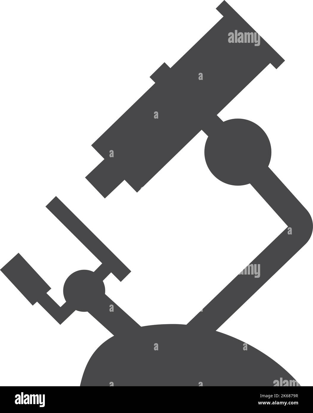 Icône noire du microscope. Recherche scientifique. Symbole de biologie Illustration de Vecteur