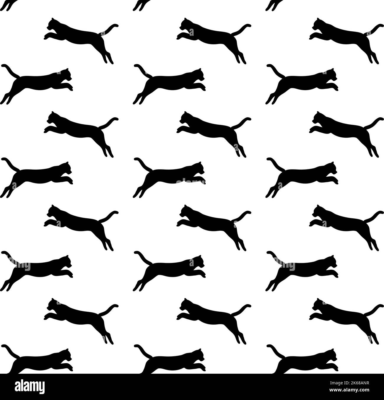 Motif vectoriel sans couture pour une silhouette de chat jumpant Illustration de Vecteur Motif vectoriel sans couture pour une silhouette de chat jumpant Illustration de Vecteur