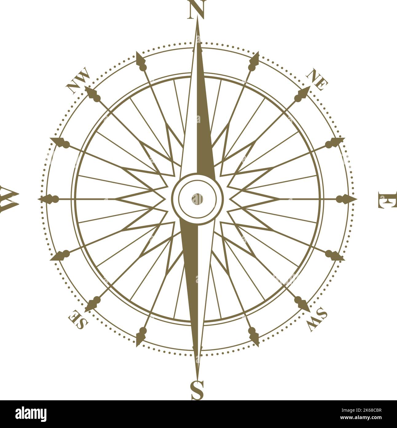 Vent rose marine. Compas de carte nautique rétro Illustration de Vecteur