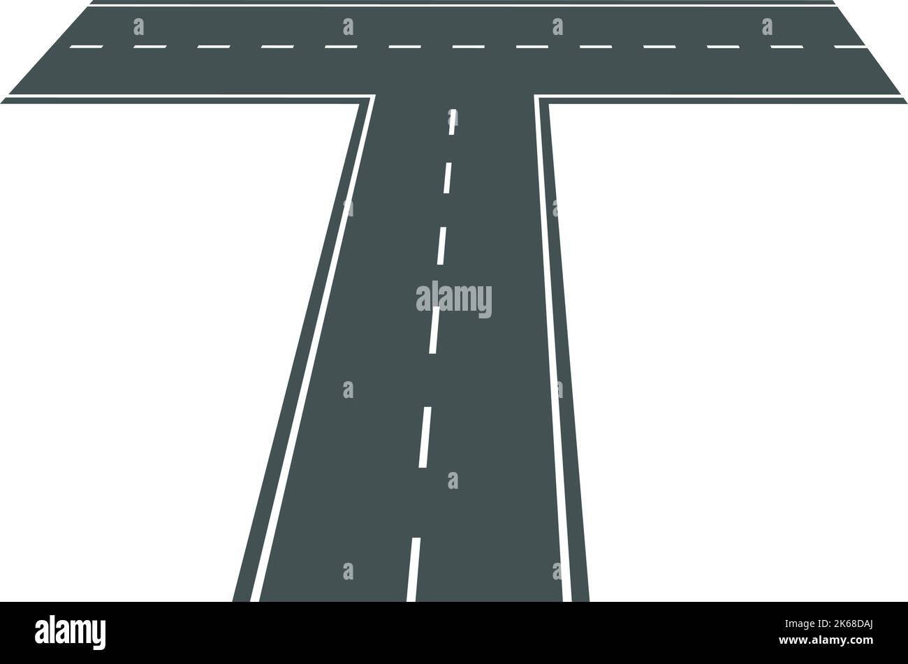 Chemin de la rue. Traversée de la route asphaltée en perspective Illustration de Vecteur