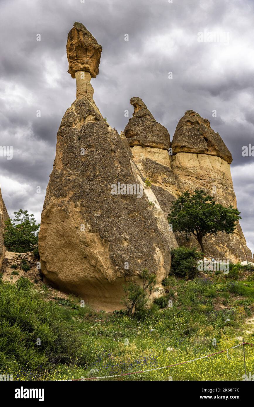 formations rocheuses dans la vallée de l'amour en turquie Banque D'Images