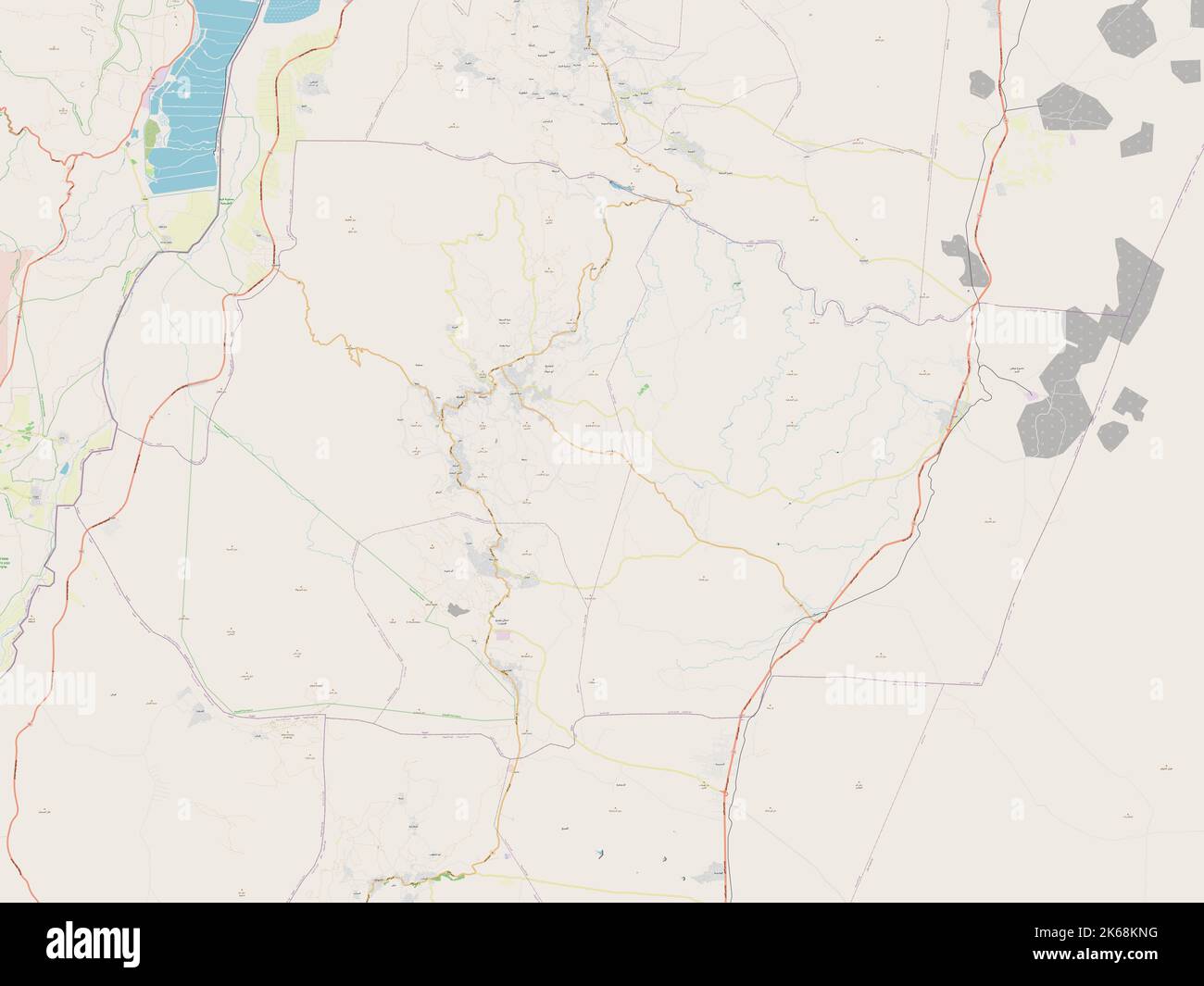 Tafilah, province de Jordanie. Ouvrez la carte des rues Banque D'Images