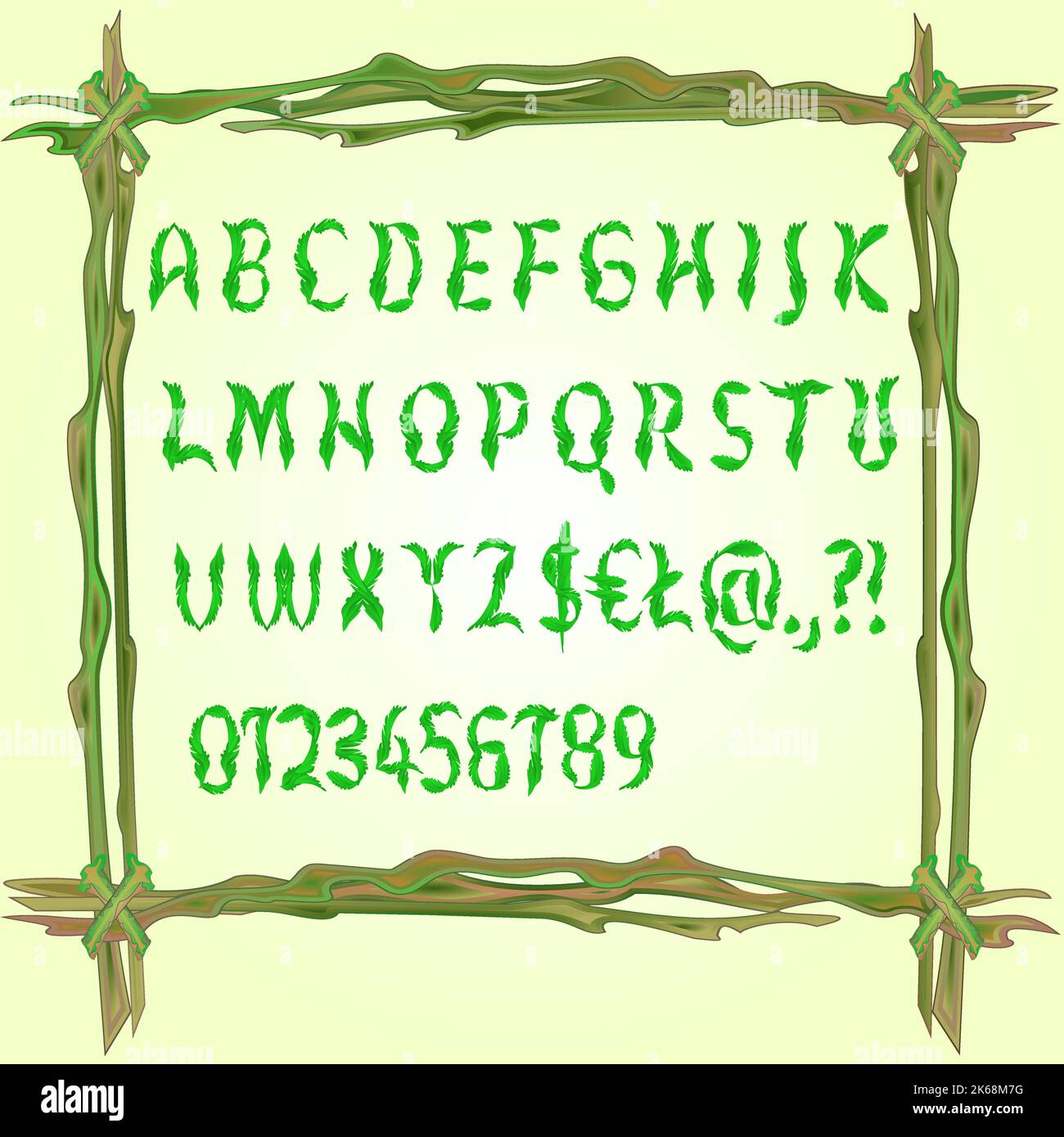 Alphabet composé de feuilles vecteur Illustration de Vecteur