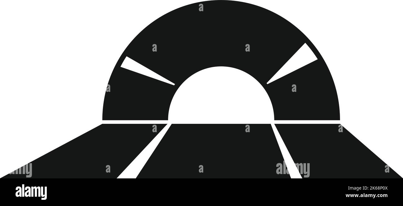 Icône de tunnel souterrain vecteur simple. Voiture de route. Vue sur la pierre Illustration de Vecteur